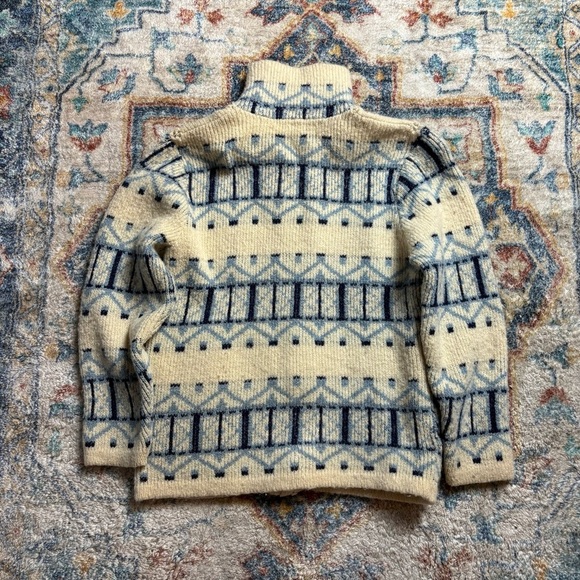 Vintage 80s Tundra Zip-up Striped Sweater Small - Picture 2 of 7